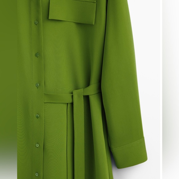 NWT Long shirt dress with side tie detail, Size S - Picture 5 of 6